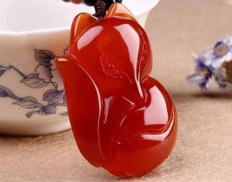 Fine Jewelry Collection Gems Fox Pendant Necklace Grounding Stone Protection