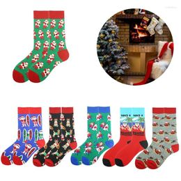 Women Socks Christmas Pattern Soft Stretchy Funny Novelty Ankle Cartoon Cotton Booties Calf For Men