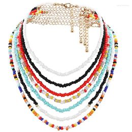 Choker 7Pcs Bohemian Style Women Bead Decorative Beaded Necklace Boho Jewellery Accessories