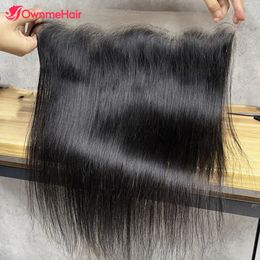 Lace s Straight Hair Frontal Only Human Brazilian 4x4 5x5 13x4 Clre Pre Plucked Bleached Knots Soft 230928