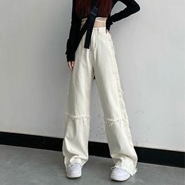 Women's Jeans Baggy For Women High Waist Loose Wide Leg Femme Trousers Casual Comfort Denim Pants Korean Streetwear White Jean