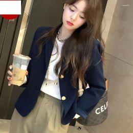 Women's Suits Female Jackets 2023 Spring And Autumn Suit Jacket Casual Relaxed Fashion Temperament On Thin Lining Blazer Navy