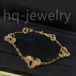 S925 Silver charm pendant Bracelet with diamond and no in 18k gold plated 5pcs flowers design have stamp box PS7056A270N