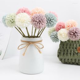 Decorative Flowers 6pcs Artificial Fake Dandelion Flower Ball Bouquet For Home Garden Wedding Party Decoration DIY Craft Wreath Christmas