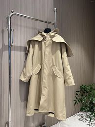 Women's Trench Coats 2023 Autumn And Winter Cape Double Hat Long Parker Coat 0919