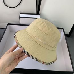 Luxury designer bucket hat hats cap striped plaid stitching London hats257r