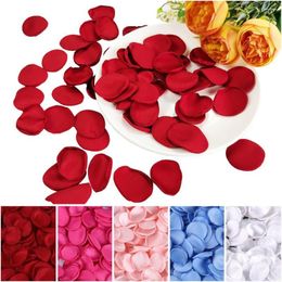 Decorative Flowers 100Pcs Rose Petals Silk Artificial Flower Petal Satin Wedding Throw Confetti Valentines Day Room Decoration Anniversary