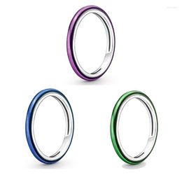 Cluster Rings Original Me Shocking Purple & Green Blue Ring For Women 925 Sterling Silver Wedding Gift Fashion Jewellery