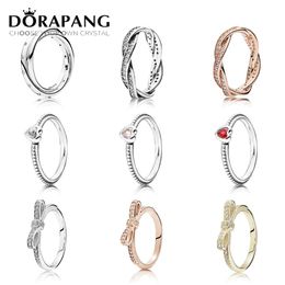 DORAPANG 925 Sterling Silver & 14K Gold Colour Rings For Women Rose Gold Drops Of Fashion DIY Pan Ring Factory Whole3111