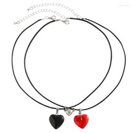 Pendant Necklaces 4xMagnet Couples Necklace Choker Heart Magnet Couple Jewellery