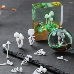 Decorative Flowers 9 Pcs Stuffing Mini Mushroom Ornament Decoration Accessories Micro Landscape White