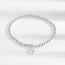 Strand NBNB Arrive Simple Heart Beads Bracelet For Women Fashion Silver Colour Handmade Female Bangle Party Jewellery Girls Gift 2023