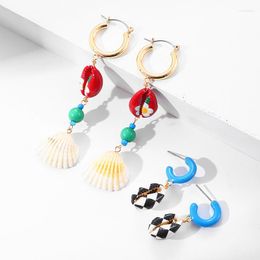 Dangle Earrings Summer Beach Shell Female Fashion Natural Print Original Beaded Pendant For Women 2023 Trending