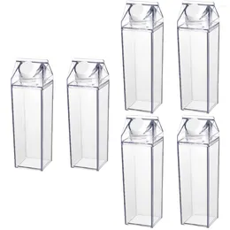 Water Bottles 3 Count Transparent Plastic Bottle Waterbottle Modelling Clear Milk Juice Container Travel Carafe Lid