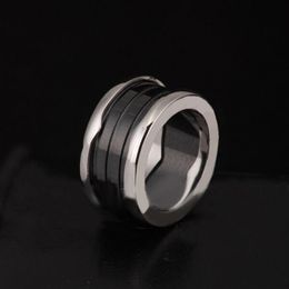 2017 New Arrival Special black and white color Bridal Sets Classic Rings For Rings Spring Ring 18k Rose gold ring Titanium Wide 213H