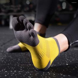 Men's Socks Color Matching Breathable Cotton Men Women Split Toe Five-Finger Short Tube Sport Hosiery