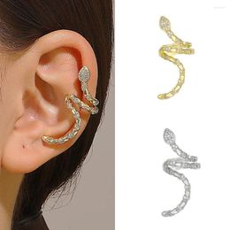 Backs Earrings Rhinestone Snake Ear Clip For Women Girls Elegant Aestethic No Piercing Charm Fashion Jewellery Accessories Gift