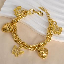 Charm Bracelets Fashion Gold Bracelet Plated Butterfly Charms For Women Adjustable Hand Link Chain Engagement Party Female Gift