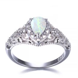 5 Pcs Luckyshine s925 Sterling Silver Women Opal Rings Blue White Natural Mystic Rainbow Topaz Wedding Engagemen Rings #7-10296N