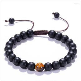 Strand 8 MM Natural Multi-Stone Lava Matte Howlite Beads Weave Nylon Rope Handmade Dainty Beaded Bracelet For Male Female Jewellery