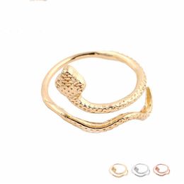 Everfast 10pc Lot Fashion Rings Adjustable Cool Snake Ring Silver Gold Rose Gold Plated Brass Jewellery for Women Girl Can Mix Color2503