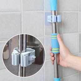 Hooks Wall Mounted Hanger Organizer 1Pc Mop Broom Holder No-slip Gripper Self For Hook Racks Kitchen Bathroom Adhesive