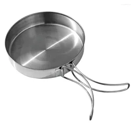 Pans Stainless Steel Steak Frying Pan Outdoor Cooking Pot Portable Utensil