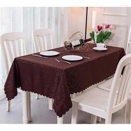 Table Cloth Square Polyester Jacquard Fabric Print Flower Tablecloth Banquet Cover Home Kitchen Decoration Pink