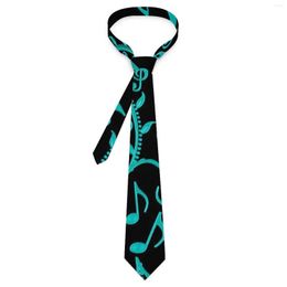 Bow Ties Gradient Music Notes Tie Blue Green Purple Vintage Cool Neck For Men Business Quality Collar Custom Necktie Accessories