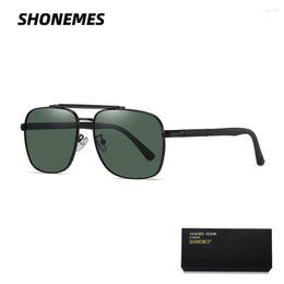 Sunglasses SHONEMES Square Polarized Double Bridge Men Eyewear Outdoor UV400 Sun Glasses For Driving Fishing