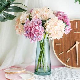 Decorative Flowers 5 PCS Hydrangea Artificial Wedding Party Office Store Home Decor Silk Room Christmas Decoration Boda