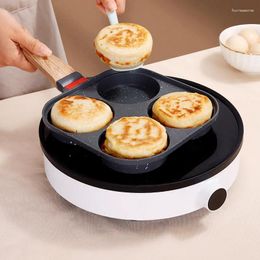 Pans Non-Stick Egg Frying Pan Burger Maker 4-Hole Pancake Omelet Ham Breakfast For Gas Stove & Induction Cookware