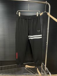 Spring fall designer pants high quality jogger black sweatpants stylish striped stitching design luxury mens pants