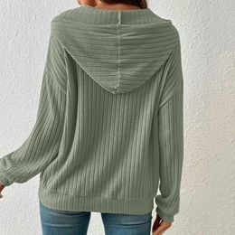 Women's Hoodies Women Knitted Hoodie Striped Soft Loose Pullover Sweater For Autumn Winter Long Sleeves