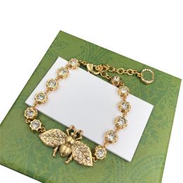 Womens Fashion Crystal Bracelets Valentines Gift Gold Bracelet Designer Hollow Letter Bangle Vintage Style Jewelry For Women271b