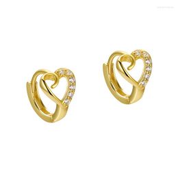 Hoop Earrings 925 Sterling Silver Needle Hollow Metal Heart For Women Minimalist Rock Punk Huggie Fashion INS Jewellery