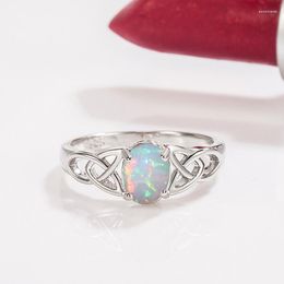 Cluster Rings Solid 925 Sterling Silver Opal Ring Females Fine Jewellery Anillos De Wedding Bands Gemstone Anel Women