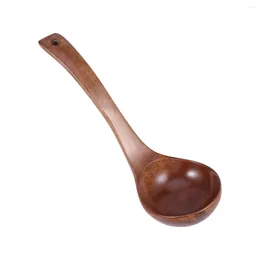 Spoons Healthy Wooden Long Handle Soup Ladle Cooking Kitchen Utensils 28cm