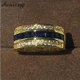 New Fashion Jewellery Male ring stone Diamond Yellow gold filled Party Wedding Band Ring for Men Women Top quality267v