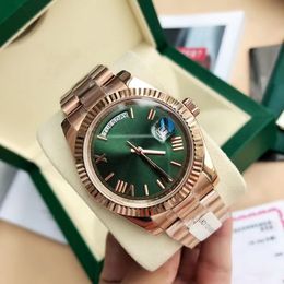 With original box high-quality Watch 41mm 18k Yellow rose Gold green Movement Automatic Mens GD Bracelet Men's Watches