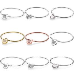 Moments Lock Your Promise Regal Heart Signature Padlock Bracelet Fit Fashion 925 Sterling Silver Bangle Bead Charm DIY Jewelry265i