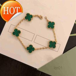 Classic fashion 4 4 leaf clover charm bracelet bracelet chain 18k gold agate shell mother-of-pearl for girls to marry Mother'269s