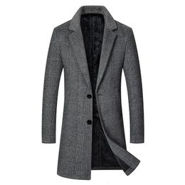 Men's Wool Blends Men Winter Coats Male Business Cashmere Long Jackets Trench High Quality Casual 4XL 230928