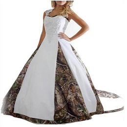 Newest 2019 Camo Wedding Dresses With Appliques Ball Gown Long Camouflage Wedding Party Dress Bridal Gowns AL33292D