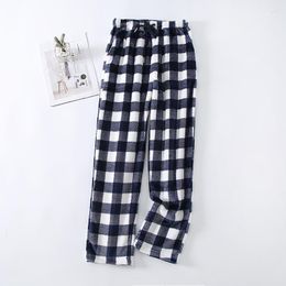 Women's Sleepwear Flannel Wear Sleep Fleece Trousers Fashion Home Loose Warm Plaid Fdfklak Pyjamas For Coral Bottoms Pant Women Casual