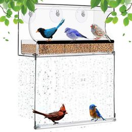 Other Bird Supplies 1 Set Food Dispenser Transparent Acrylic Feeder With Drainage Holes Waterproof Swing Design Hummingbird
