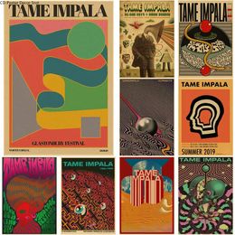 Paintings Tame Impala Psychedelic Poster Rock Music Band Kraft Paper Posters Vintage Home Room Bar Cafe Decor Aesthetic Art Wall Painting 230928