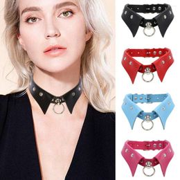 Choker Alloy Collar Necklace Punk Leather Adjustable Gothic Pendant Necklaces Women