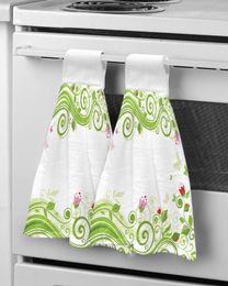 Towel Colourful Flowers Butterfly Hand Bathroom Supplies Soft Absorbent Kitchen Accessories Cleaning Dishcloths