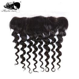 Lace s Mocha Hair 134 Frontal Clre Loose Wave Brazilian Virgin Bleached Knot 100 Human Natural Colour 230928